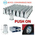 Chrome Lug Nut Covers 33mm Push-On for Ford F-150 60-Pack (1974–2023)