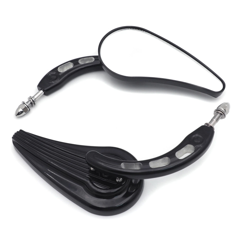 Black Side Mirrors for Harley Softail Slim Fat Boy Heritage (2014–2023)