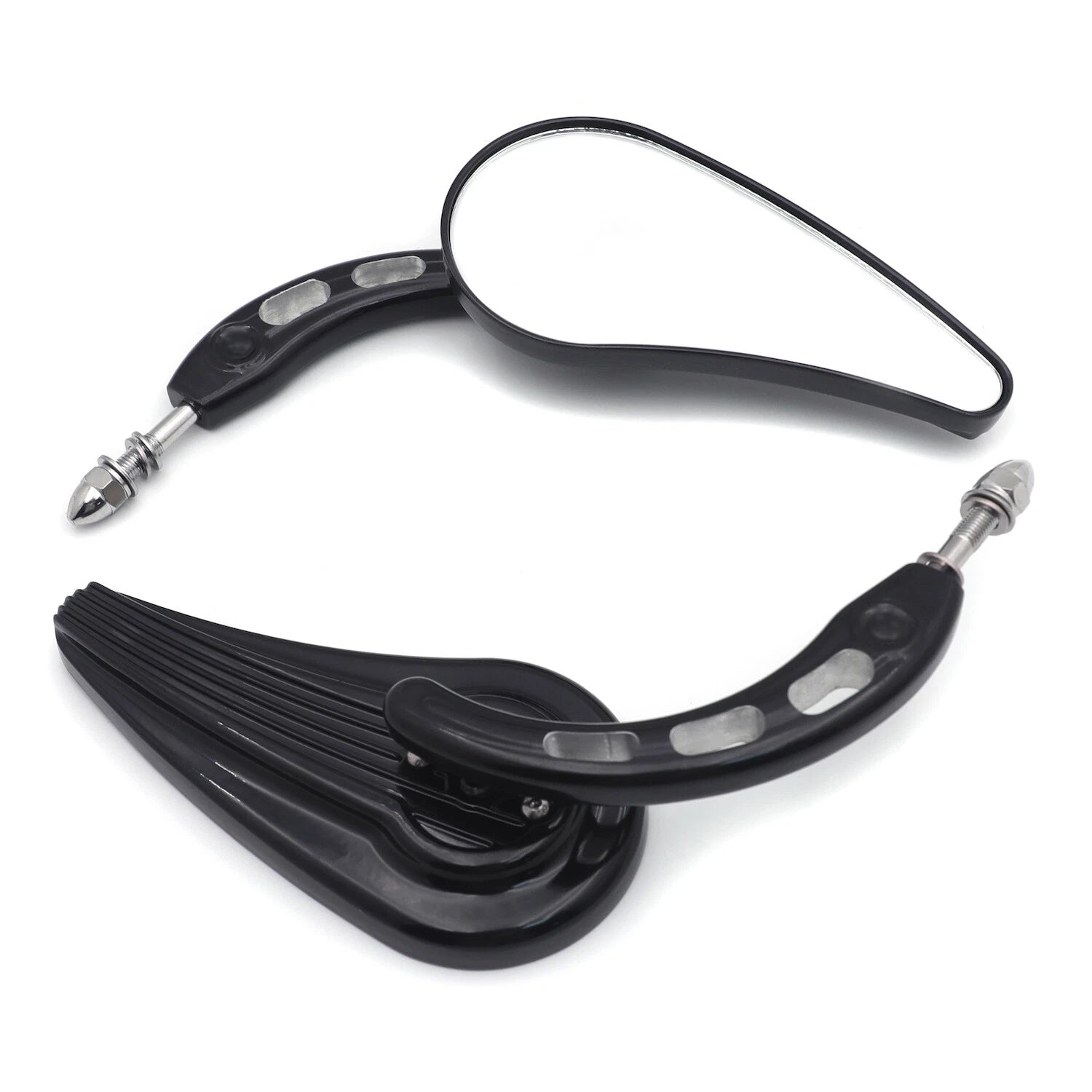 Black Side Mirrors for Harley Softail Slim Fat Boy Heritage (2014–2023)