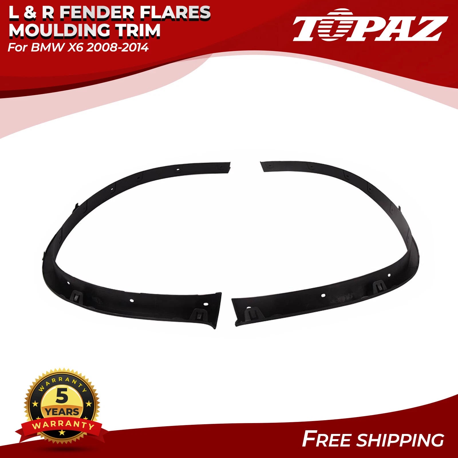 Set of 2 Fender Flares Moulding Trim for BMW X6 (2008–2014)