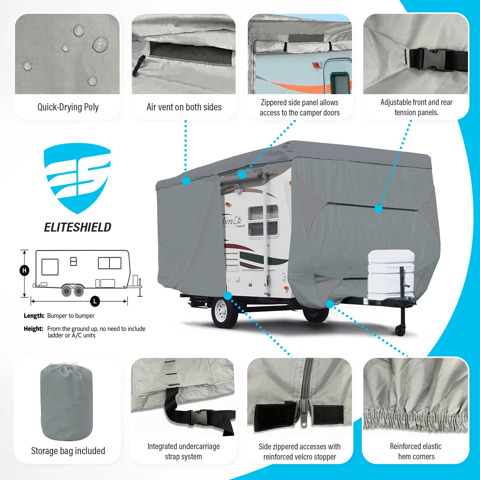 Waterproof storage cover for Forest River Cherokee 324TS