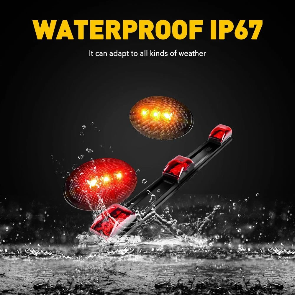 LED Side Marker Light Red Tail Lamps Smoked for Ford F-350 F-450 F-550 (1999–2010)