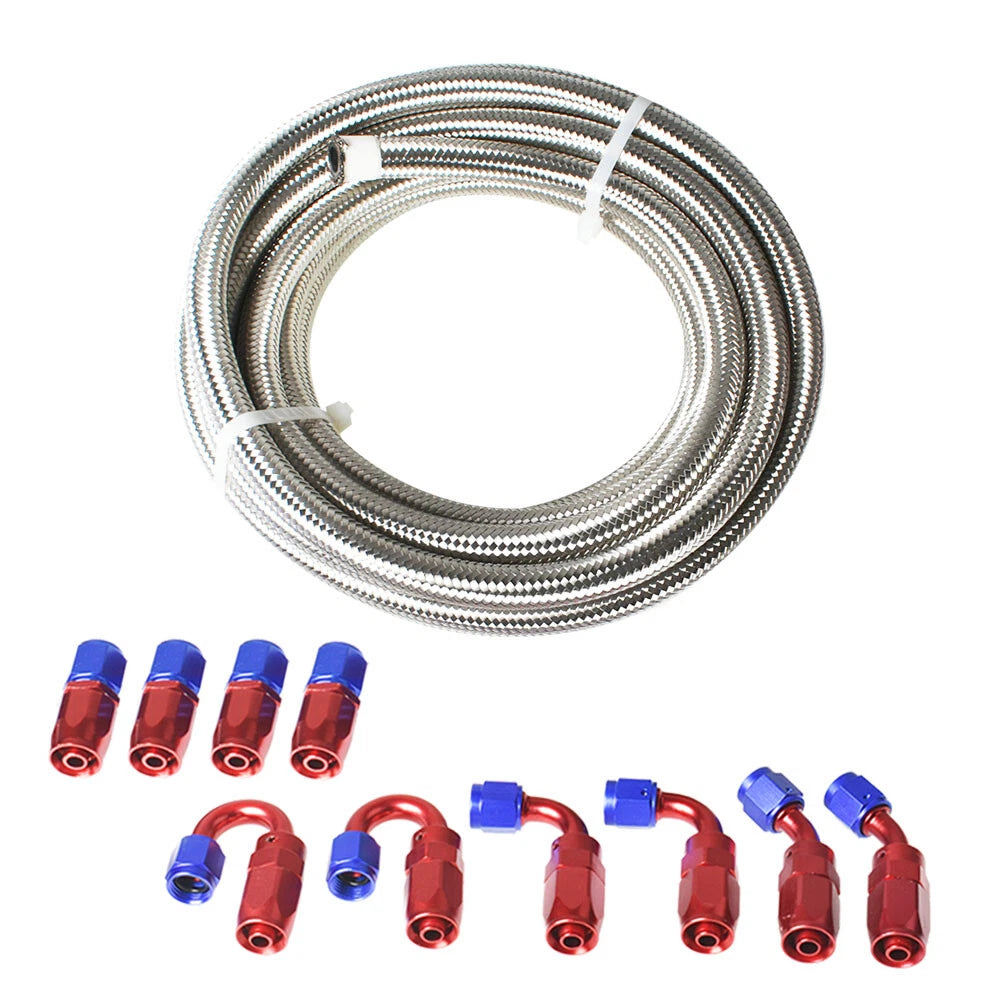 20FT Braided Fuel Hose Line & 10AN Swivel Fitting Kit for Performance Vehicles