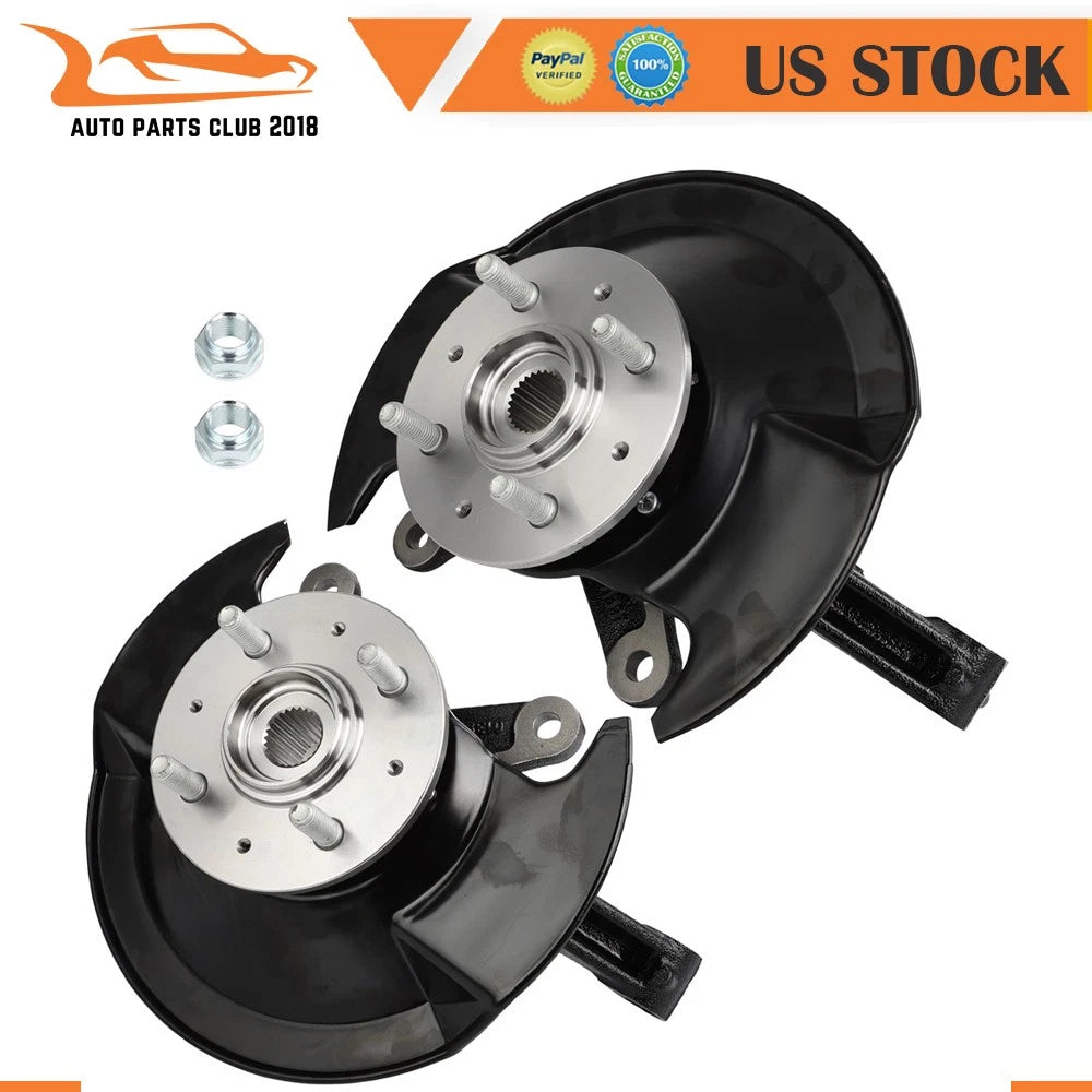 2X Front Wheel Hub Bearing & Steering Knuckle for Honda Civic (2001–2002)