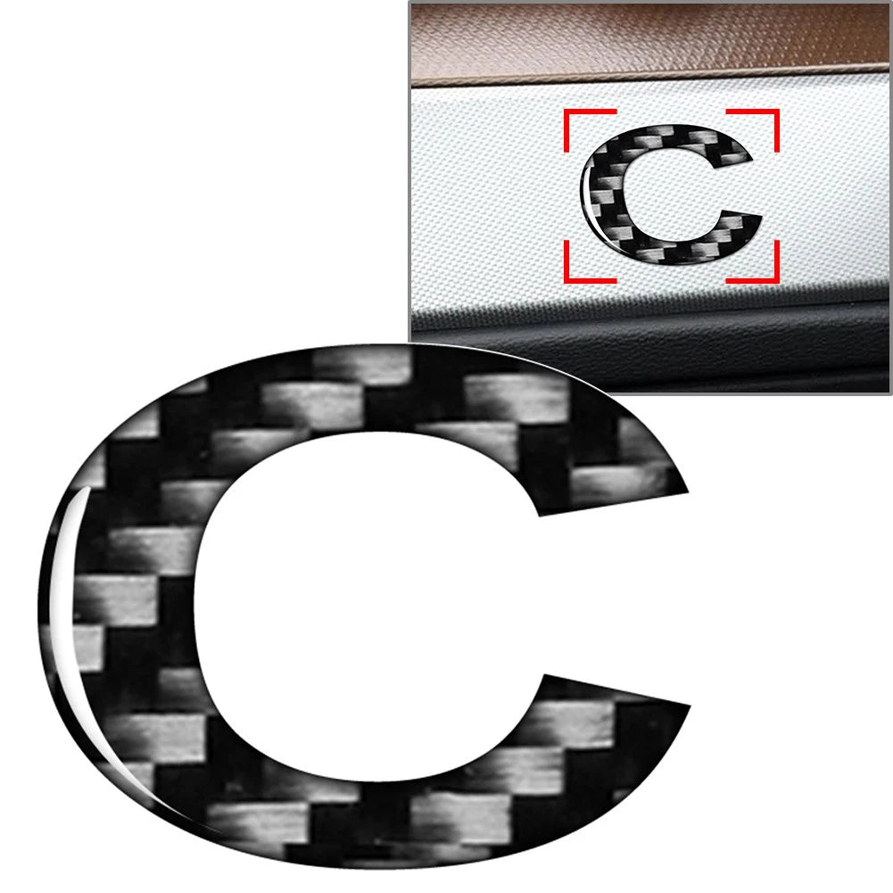 Carbon Black Door Wall Window Badge Emblem Decals for Car
