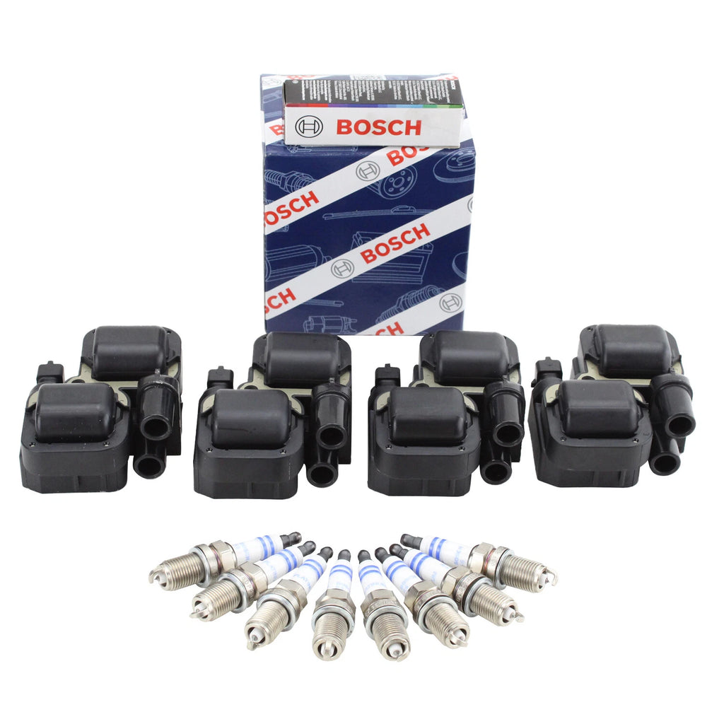 Set of 4 Ignition Coils & 8 Platinum Spark Plugs for Mercedes V8 (4.3L, 5.0L)