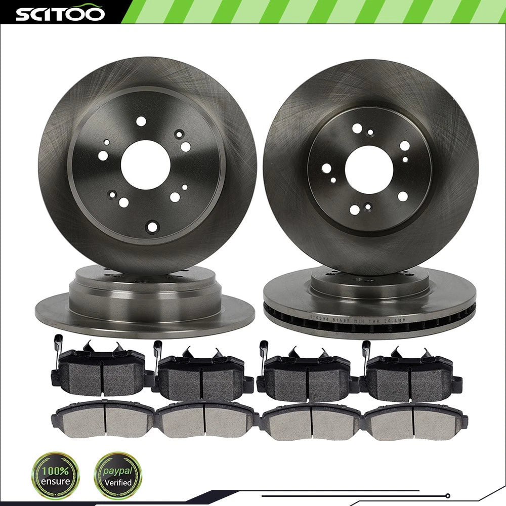 Set of 4 Brake Rotors & Pads for Acura RDX FWD (2010–2012)