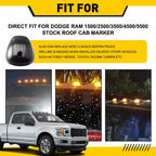 Amber Smoke Cab Roof Marker Lights for Dodge Ram 1500 2500 3500 4500 (2003–2018)