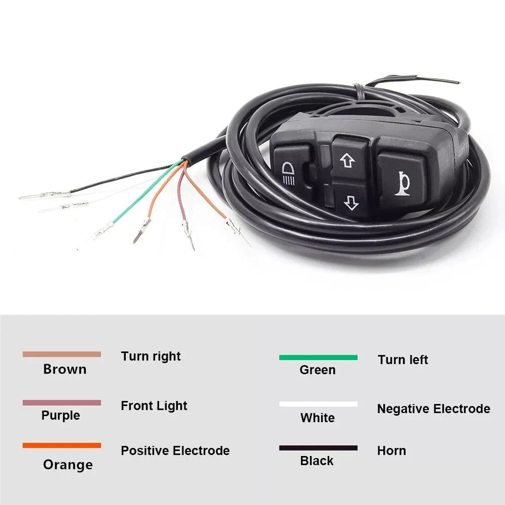 Turn Signal Horn Switch Button for Motorcycle Scooter Ebike