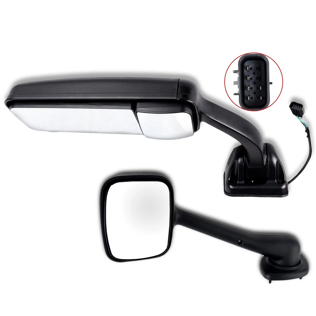 Heated Power Mirror for Freightliner Cascadia (2008–2016) - Passenger Side, Black