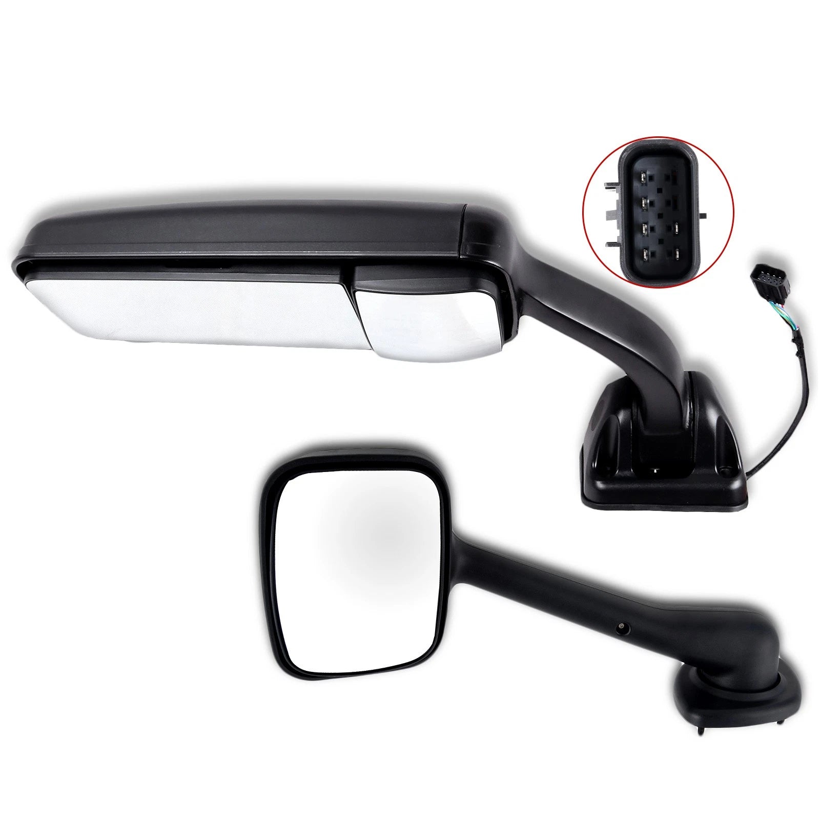 Heated Power Mirror for Freightliner Cascadia (2008–2016) - Passenger Side, Black