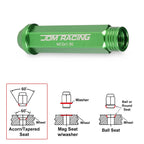 20Pc M12X1.5 Green JDM Open End Conical Wheel Lug Nuts + Extension 25mm