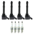 Set of 4 Ignition Coils & Spark Plugs for Dodge Dart (2013–2016)