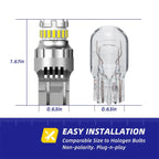 Set of 2 7443 7444 7440 LED Backup Reverse Light Bulbs 6500K for Automotive