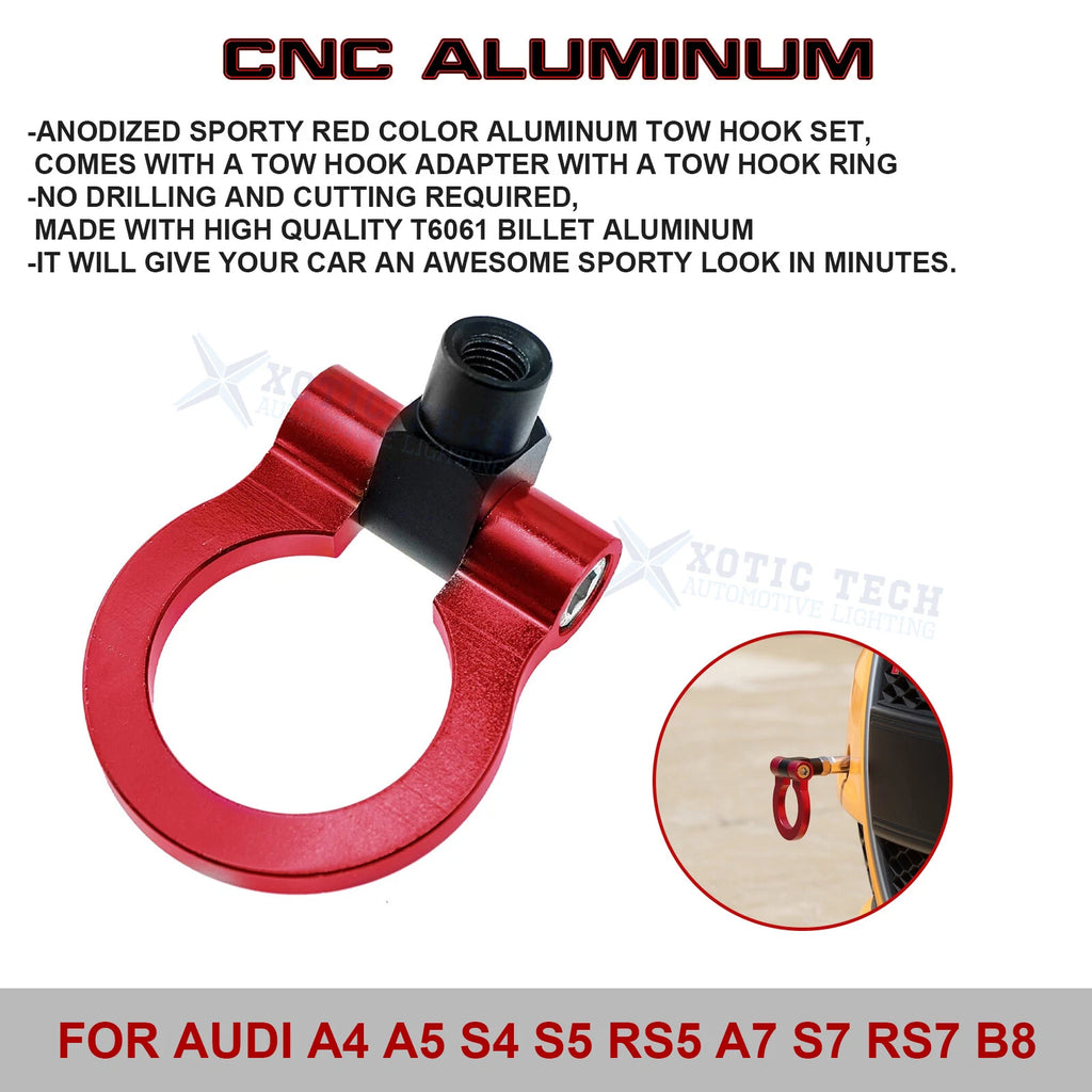 Anodized Alloy Tow Hook for Audi A4 S4 A5 S5 RS5 A7 S7 RS7 (2017-2024)