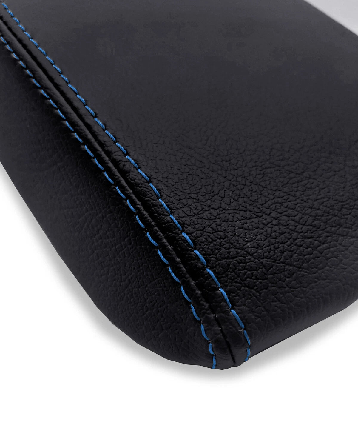Leather Console Lid Armrest Cover for Hyundai Elantra (2017–2020) Blue Stitch