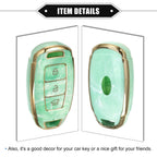 Key Fob Cover for Hyundai Accent Tucson (3 Button, TPU, Green)