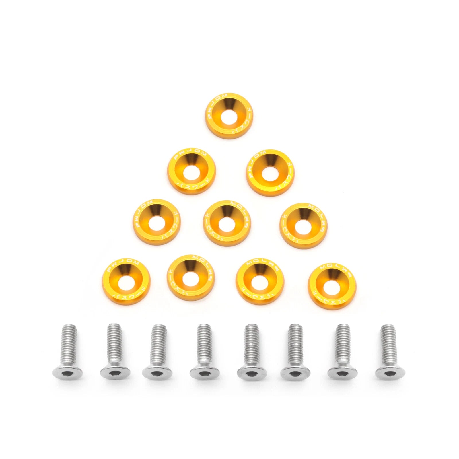 Gold Billet Aluminum M6 Bumper Washer Bolt for Car (2010-2020)