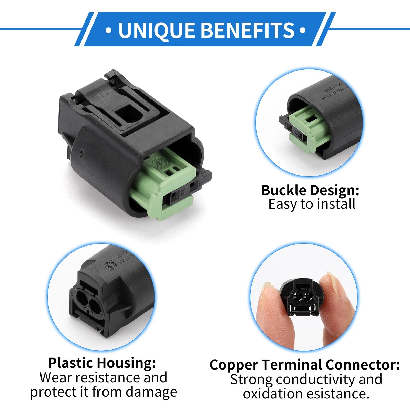 2 Pin Temperature Sensor Connector Plug for BMW 1 3 5 7 Series (No. 61138365340)