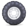 Set of 4 ATV Tires 25X8R12 8PR Radial Buffalo with 4x156 4+3 Silver Wheels