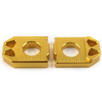2X CNC Rear Chain Adjuster Axle Block for Suzuki DRZ400SM (2004–2015) Gold