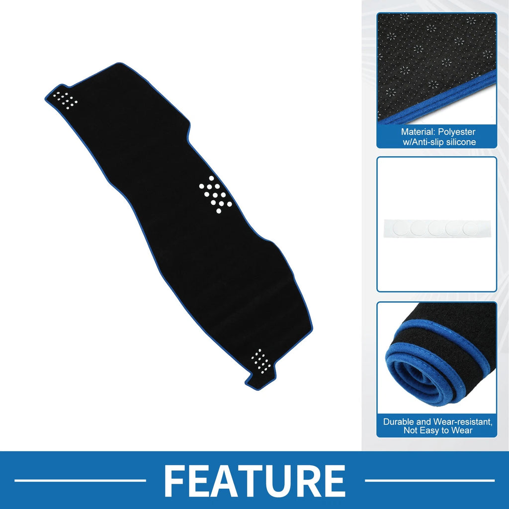 Dashboard Cover Mat for Toyota Avalon (2005–2010) Black Blue