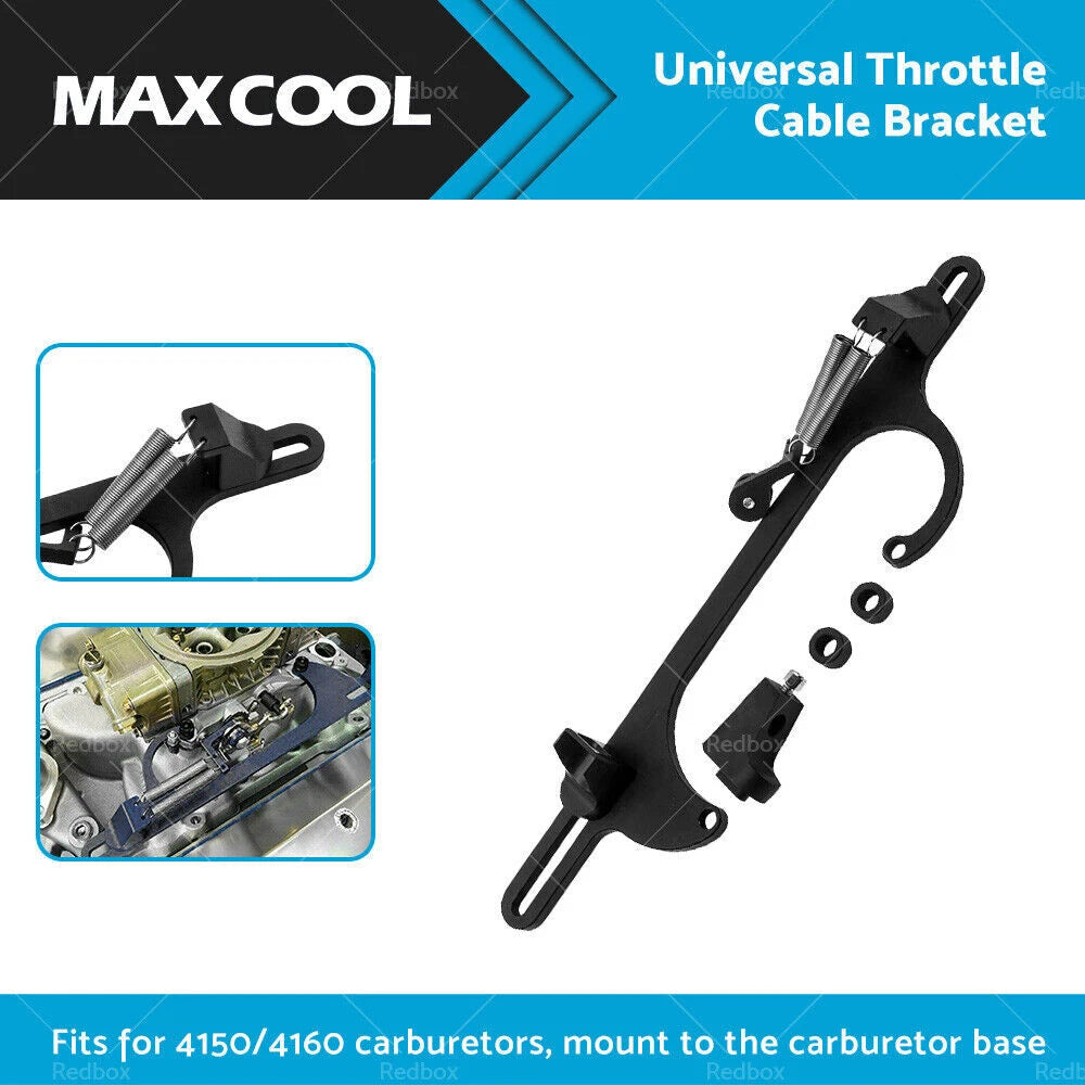 Throttle Cable Bracket for 4150 4160 Carburetor (Billet Aluminum, Black)