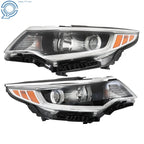 Halogen Headlight Set for Kia Optima (2016-2018) Clear Lens Black