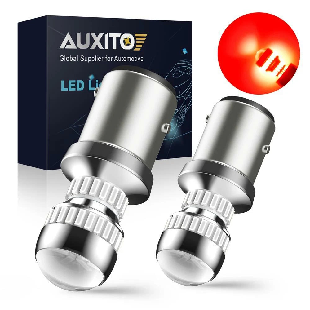 2X Red LED Stop Turn Signal Brake Tail Light Bulbs for BAY15D (CANBUS)