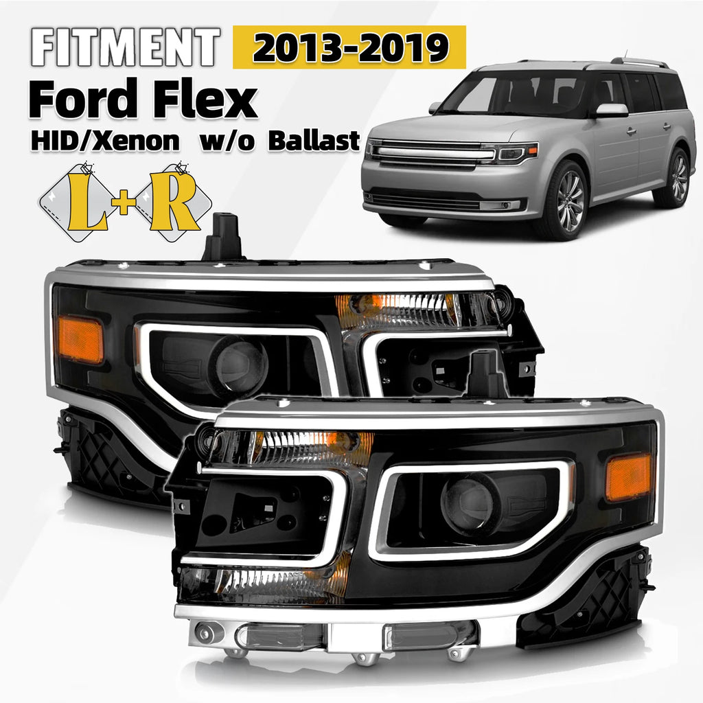 HID/Xenon Projector Headlights Left+Right Pair for Ford Flex (2013–2019)