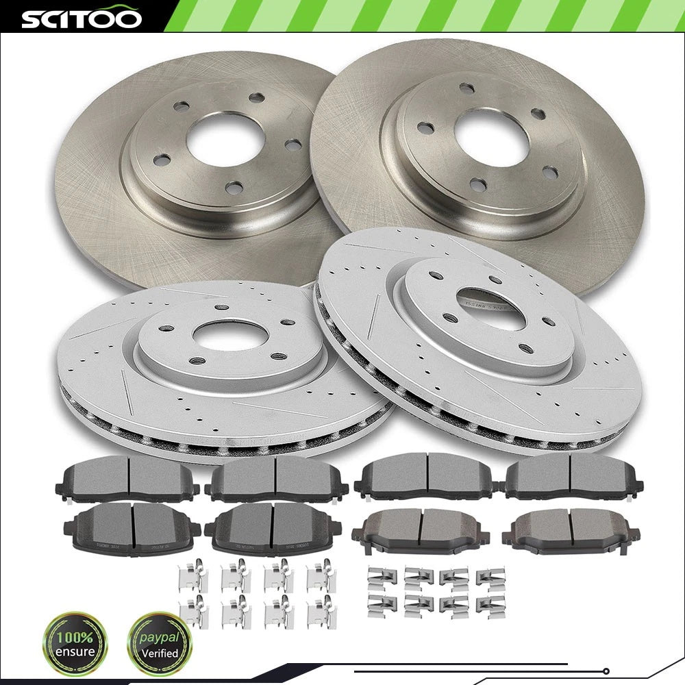 Set of 4 Brake Rotors and Pads Kit Ceramic for Dodge Grand Caravan (2012–2016)
