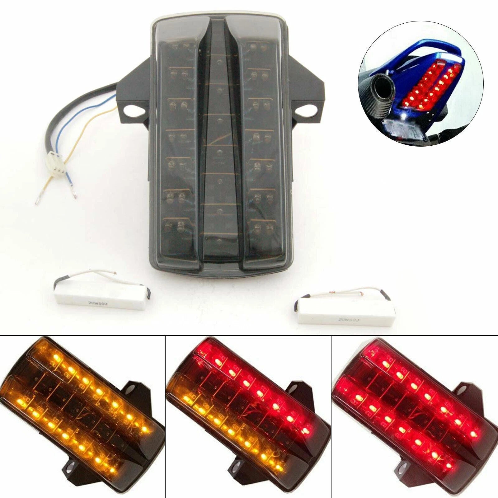 Integrated LED TailLight Turn Signals for Suzuki SV650/SV1000 (2003–2013) Smoke