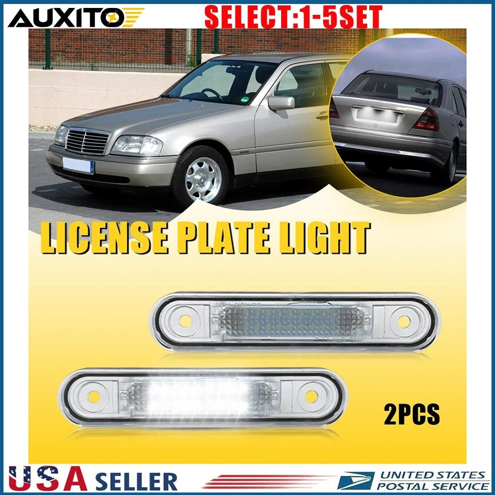 2X LED License Plate Lights for Mercedes W201 W202 W124 (OE)