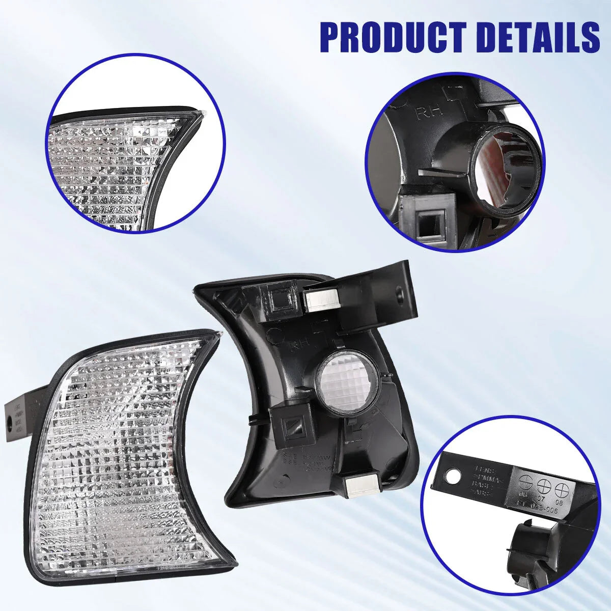 1 Pair Front Corner Lights Turn Signal for BMW 5-Series E34 (1988–1995)