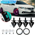 4X Black JDM Spike Aluminum Quick Release Bumper Fasteners for Honda (—)