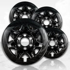 17" Gloss Black Wheel Skins (Set of 4) for 2015-2017 GMC Yukon XL