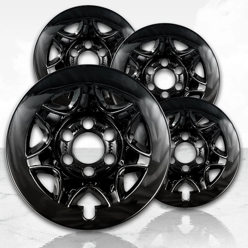 17" Gloss Black Wheel Skins (Set of 4) for 2015-2017 GMC Yukon XL