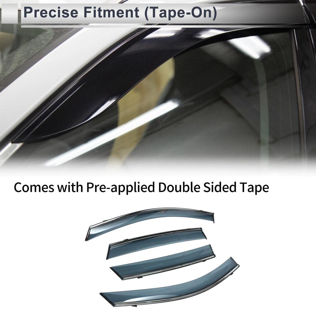 Set of 4 Window Deflectors for Ford Escape (2020–2024) Side Vent Visors Black
