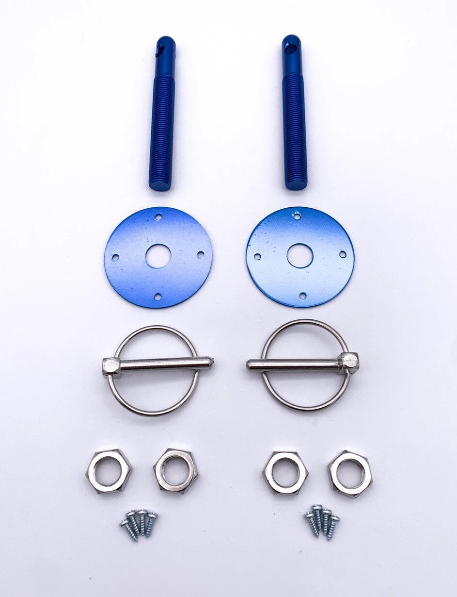 Universal Aluminum Hood Pin Kit 1/4" Flip Over for Universal Cars (Any Year)