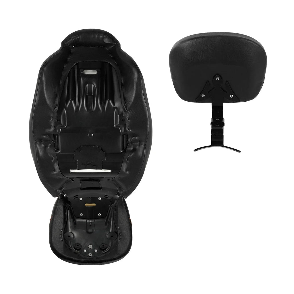Black Driver Passenger Seats & Rider Pad for Harley Street Road Glide (09-23)