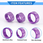 3X AC Media Tune Switch Knob Cover Ring for Dodge Challenger (2015–2019) Purple