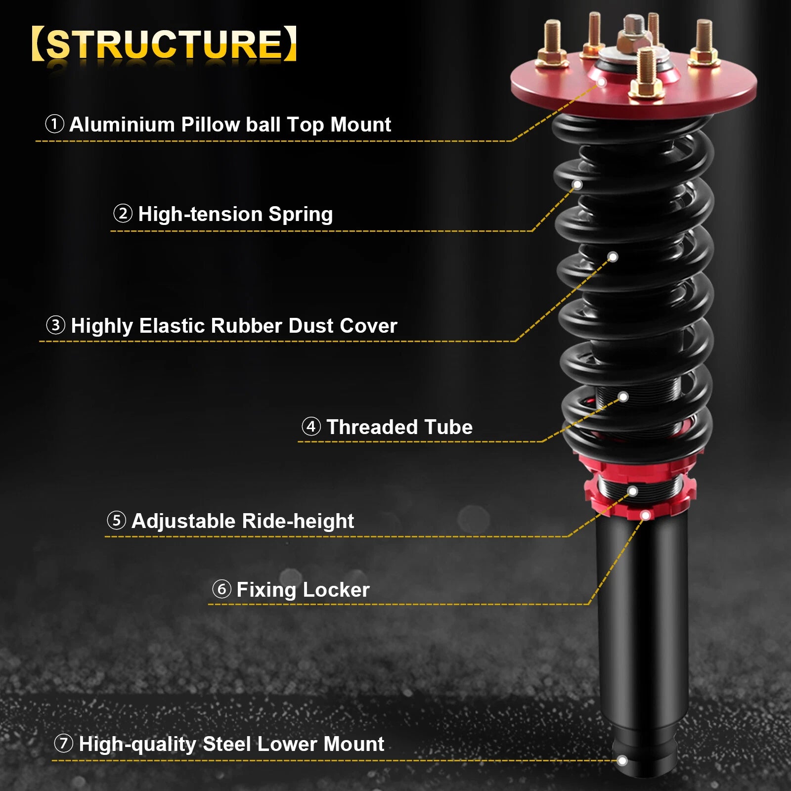 Coilover Shocks Struts Kit for Honda Accord, Acura TL (1998–2003)