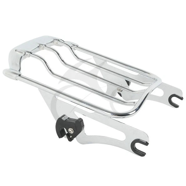 Black/Chrome Detachables Luggage Rack for Harley Road King/Glide (2009–2024)