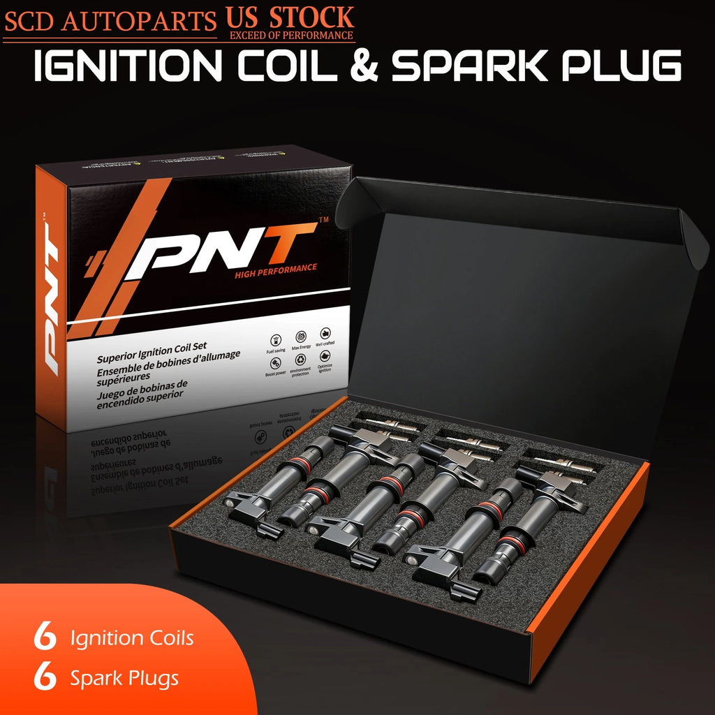 Set of 6 Ignition Coils + Spark Plugs for Jeep Commander Grand Cherokee Liberty (2006–2010)