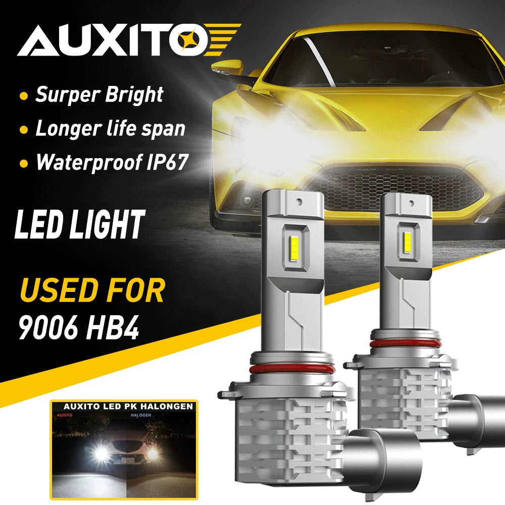 2X AUXITO HB4 9006 LED Fog Light Bulbs for 6500K 4000LM