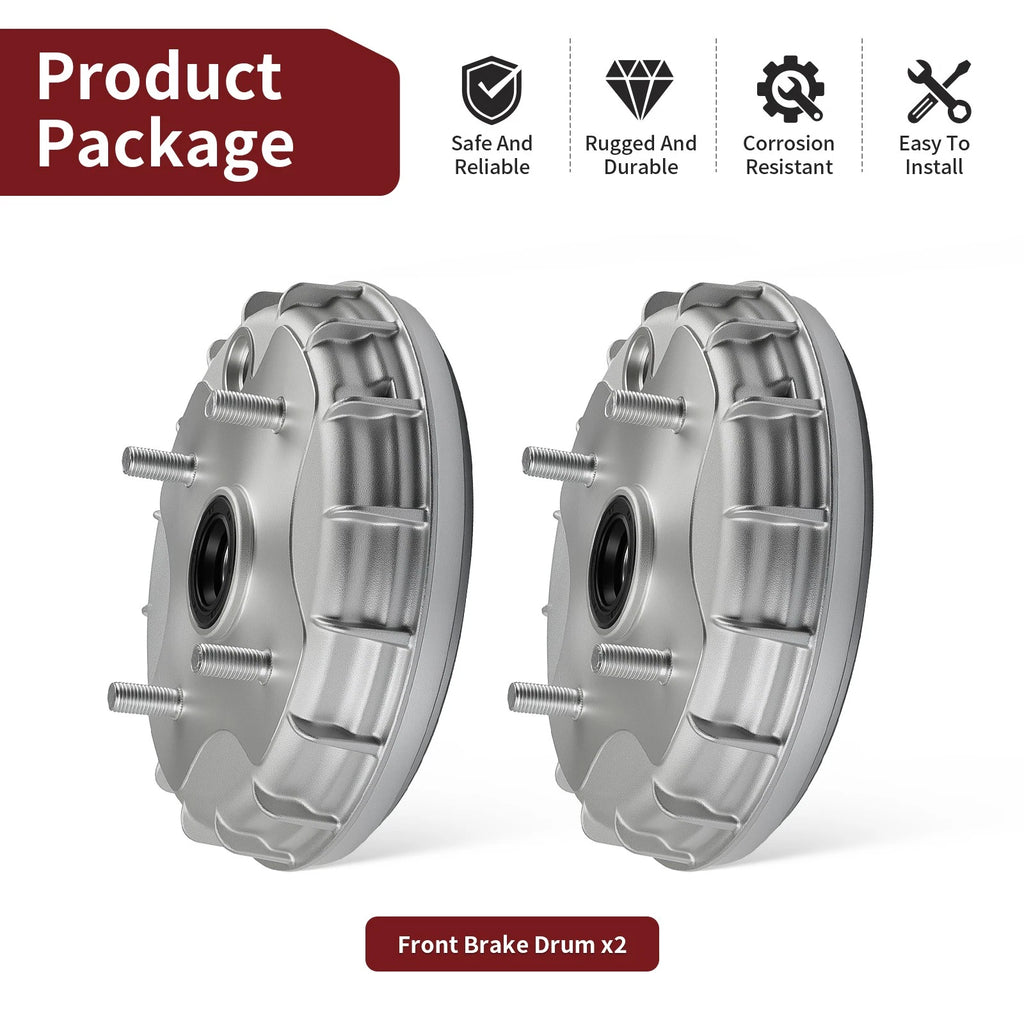 2 Front Brake Drums for Honda Rancher 350 2X4 ES TRX350TE (2000–2006) 44600-HN4-670