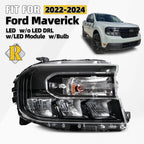 LED Headlight Right for Ford Maverick XL XLT (2022–2024) w/o LED DRL, Bulb