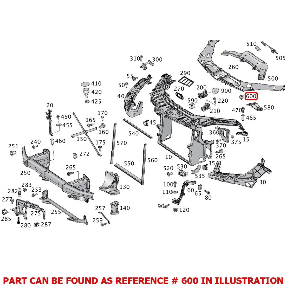 Radiator Support Side Panel Cap 0009973395 for Mercedes-Benz