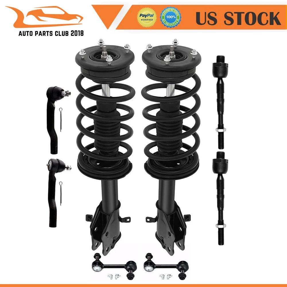 Front Struts Set of 2 for Ford Edge Lincoln MKX (2007–2010) w/ Sway Bars Tie Rods