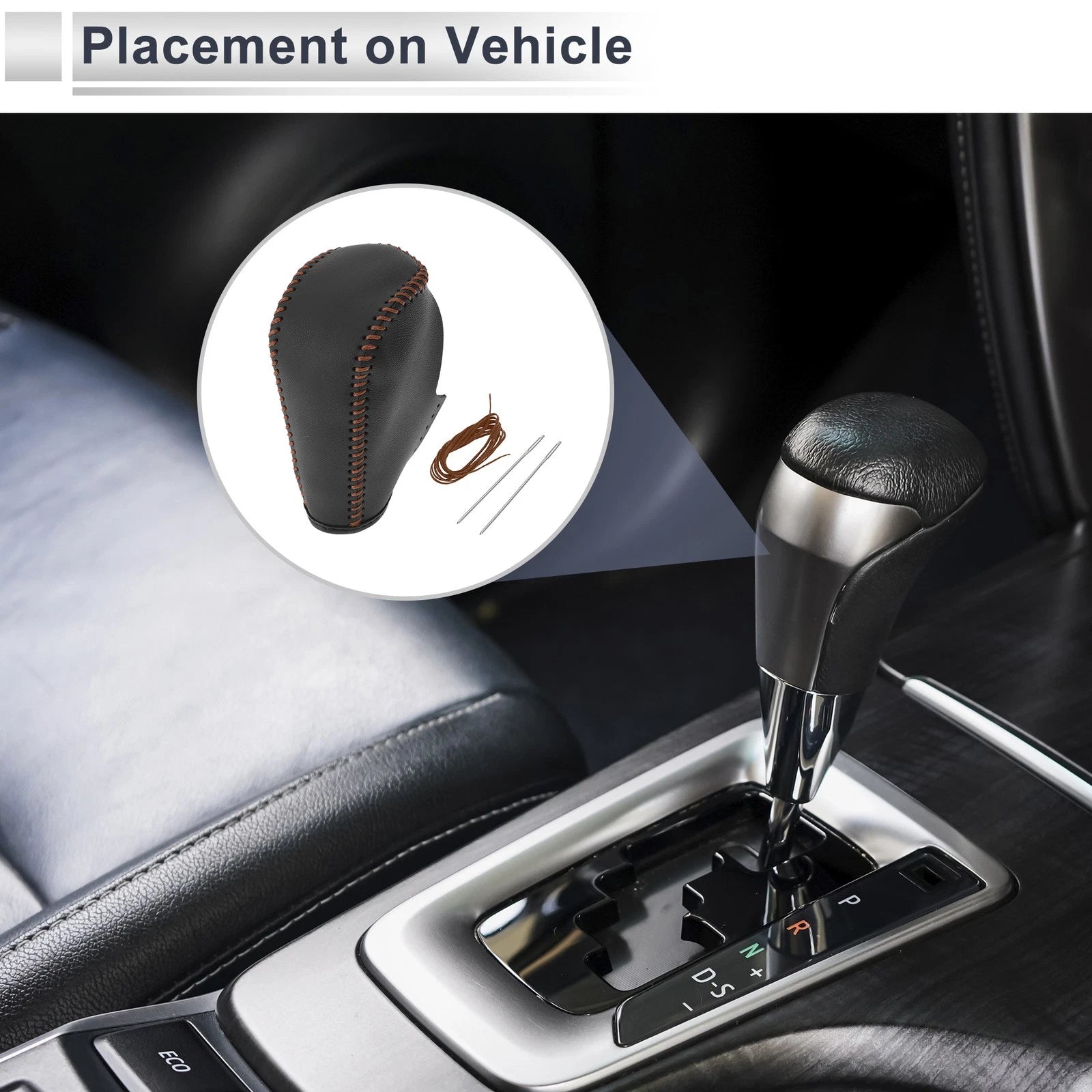 Gear Shift Knob Cover for BMW 3 Series (2004–2012) Black Brown Faux Leather